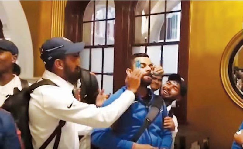 Screen grab of BA members welcoming Team India in the hotel in Sydney