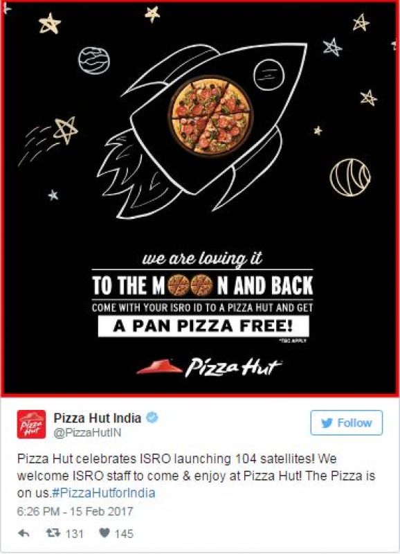 Pizza Hut took to its Twitter page to make the announcement.