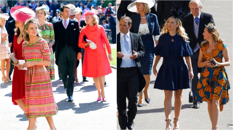 Harry's two most serious ex-girlfriends, Chelsy Davy and Cressida Bonas, were among the guests. (Photos: AP)