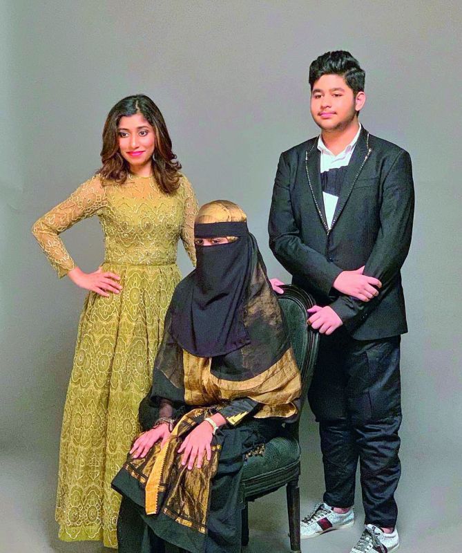 Raheema, Khatija and Ameen pose for Hello magazine's debutante ball.