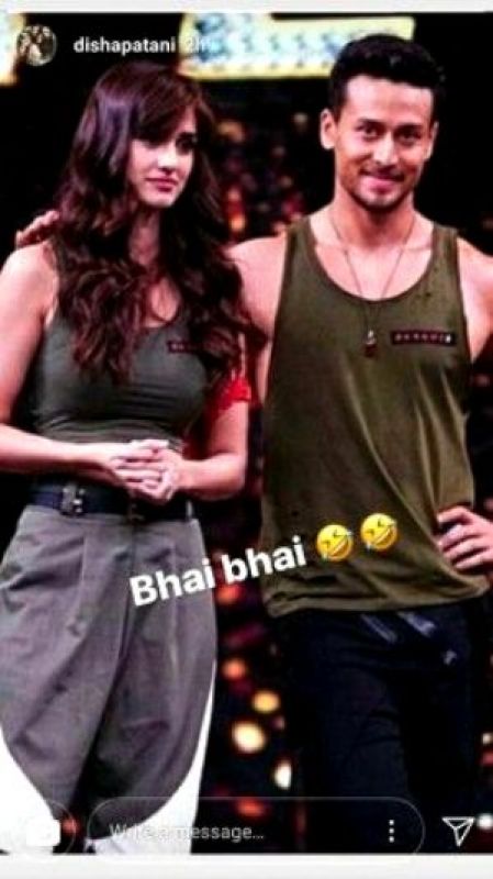 Disha Patani calls Tiger 'bhai'.