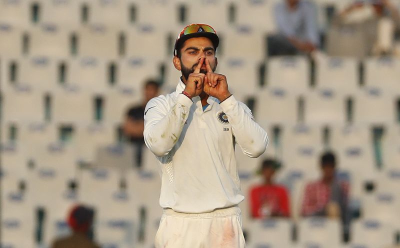 This is how Virat Kohli reacted after Ashwin trapped Ben Stokes lbw on Monday. (Photo: AP)