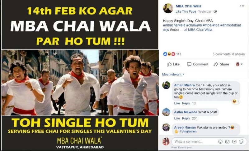 Single ho Tum. (Photo: MBA Chai Wala/Facebook)