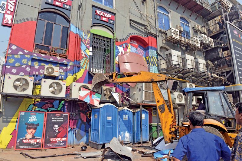 The demolitions carried out by the BMC following the fire accident at Kamala Mills.