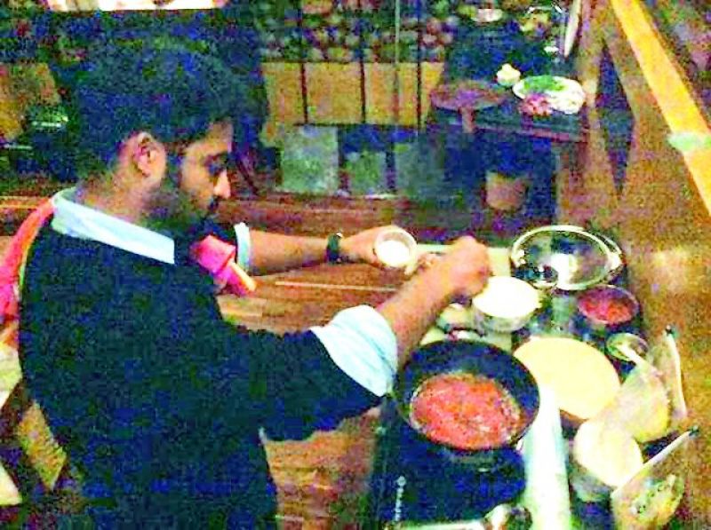 Jr NTR and Ram Charan Tej revel in cooking up delicious meals.