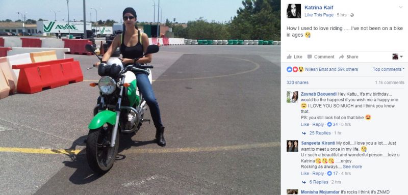 Katrina Kaif on bike