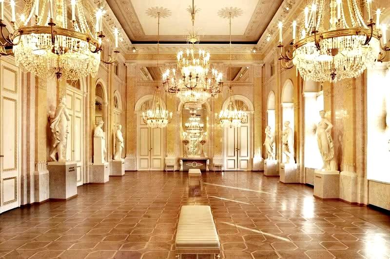 The Hall of Muses at the Albertina Museum, a magnificent centrepiece and focal point of the Habsburg State Rooms. Amidst the luster of this hallâ€™s stucco marble are the statues of Apollo and the Nine Muses. (Photo: Hofer)
