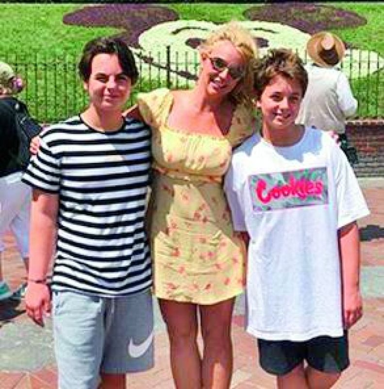 Britney Spears spent Sunday afternoon at Disneyland with her two sons â€” 13-year-old Sean and 12-year-old Jayden.
