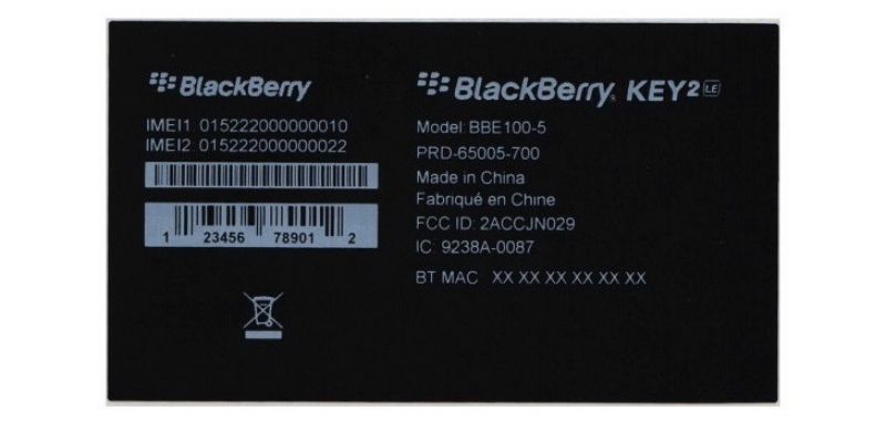 BlackBerry KEY2 LE FCC leaked