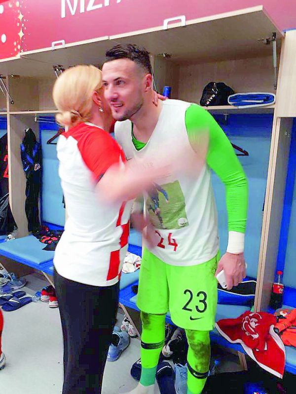 Kolinda also paid a visit to the team's locker room. She hugged each player and posted the videos on social media.