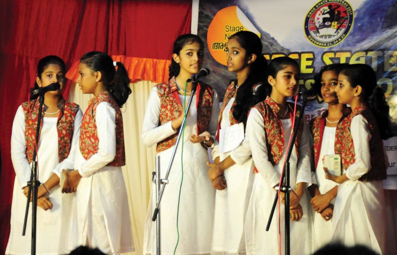 Silver Hills Public School (Kozhikode) team which won patriotic song (Category 4) first prize. 