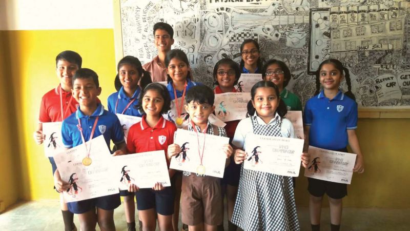 Students of Hari Sri Vidya Nidhi School, Thrissur, who bagged prizes at the All Kerala Open Latin Dance Competition held at Paul Academy, Thrissur. 