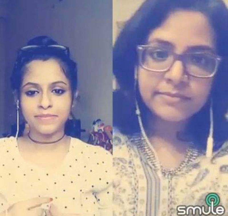 Sruthilakshmee and Ranjini singing over Smule