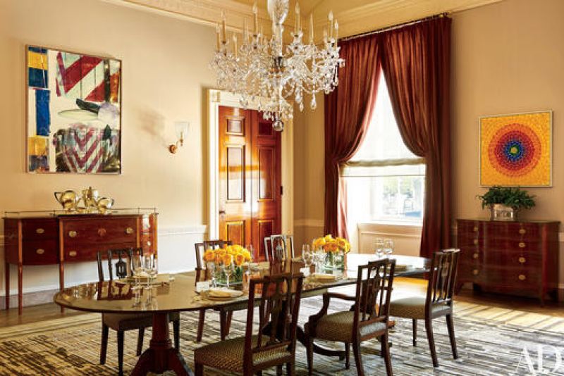 This photo provided by Architectural Digest show the Old Family Dining room in the White House in Washington.