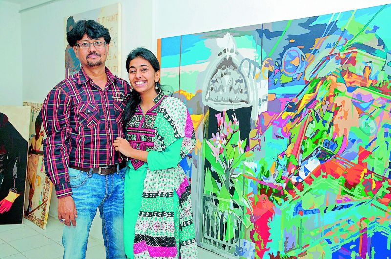 Laxman Aelay with his daughter Priyanka 