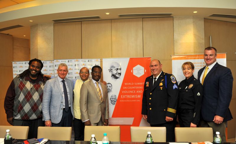 (L-R) Ashanti Branch, Ever Forward-100k Masks, Charlie Allen, Melbournce PD, Mandar Apte, Executive Director of From India With Love, Mayor Smith Joseph. City of North Miami, Brett Parson,  Washington DC Police, Julinony, North Miami & Lawrence Juriga , Chief of Police, City of North Miami.