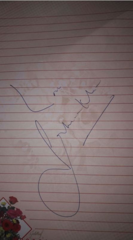 Salman Khan's autograph for the small kid. He's imprisoned in blackbuck poaching case.
