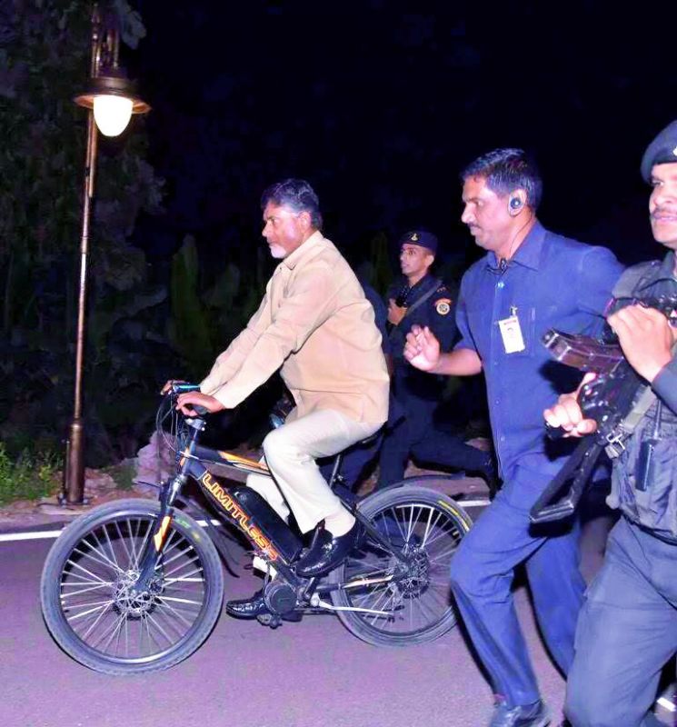 The cycle is not only Chandrababu Naidu's party symbol but also his favoured medium to  keep fit