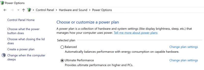 Windows 10 ultimate performance mode