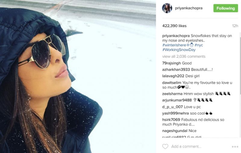  Pictures: Priyanka is loving the snowy weather while shooting for Quantico
