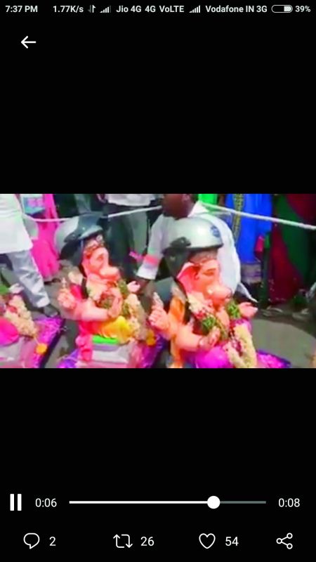  A few Ganesh idols were made to wear helmets to educate people about the importance of safe driving.