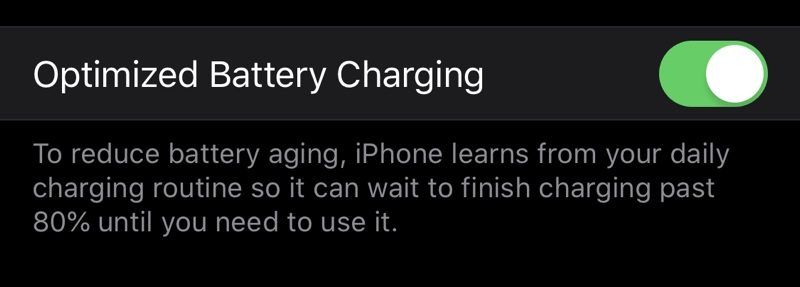 iOS 13 battery optimization