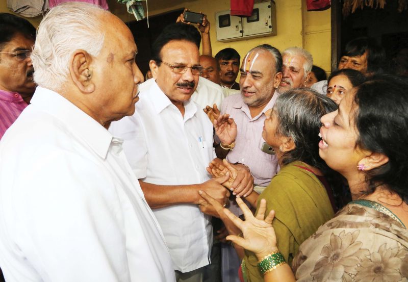 BJP leader Yeddyurappa meets Vasudev Bhat's family