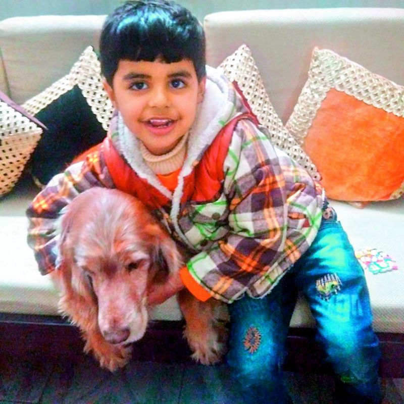Kavita's five year old son Abhijeet Singh Tomar
