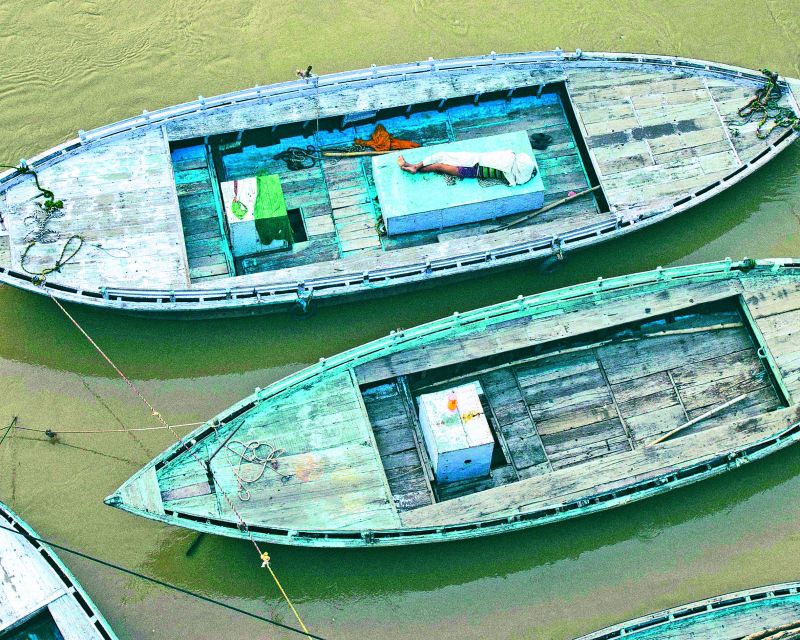 No business at Ganga ghat Varanasi