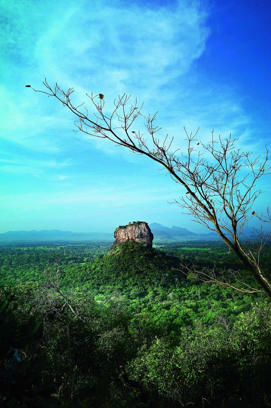Sigiria Rock shot from another rock named Pidurangala in Sri Lanka.