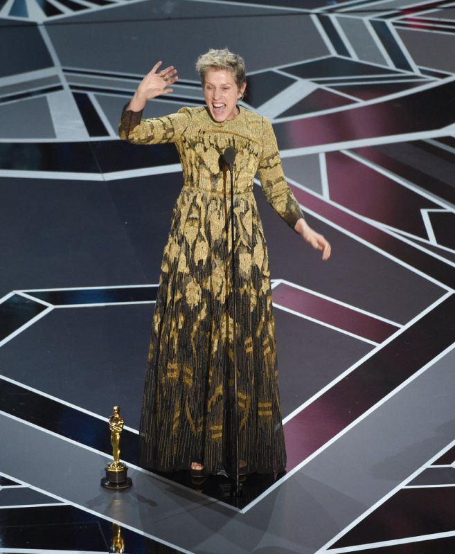 Frances McDormand accepts award for best actress in a leading role.
