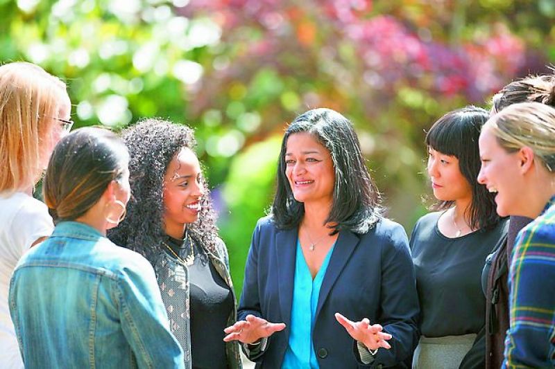 People's woman: Pramila Jayapal, centre, has fought for the rights of minorities in the US