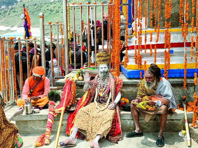 Sadhus at the Kedarnath Temple		