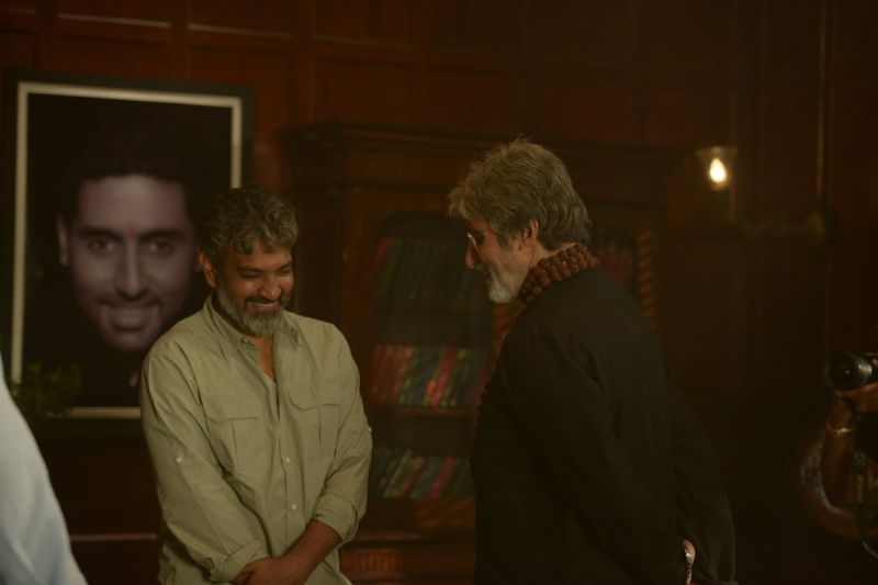 Rajamouli with Amitabh Bachchan on Sarkar 3 sets