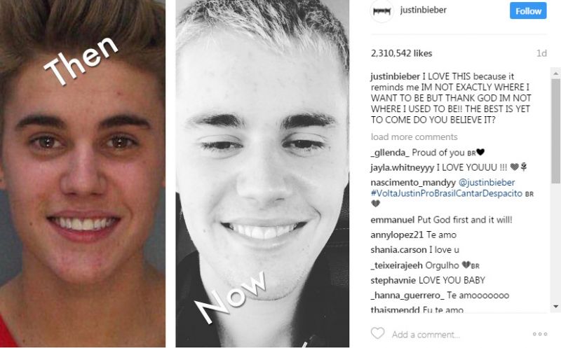 Justin Bieber is a changed man as he shares picture from his DUI arrest