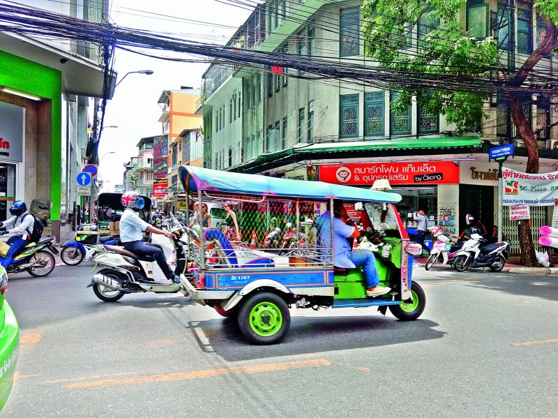 Tuk Tuks, roaming freely around the city originated from an old-fashioned rickshaw during the second World War.