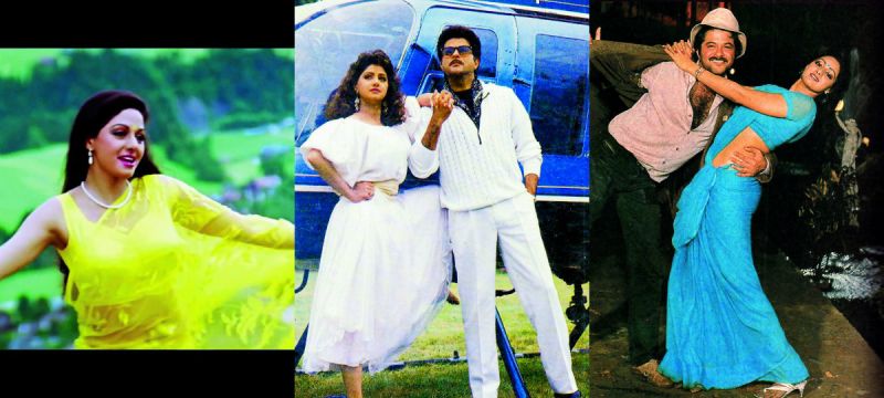 Sridevi set trends with her looks in (from left) Chandni, Lamhe and Mr India