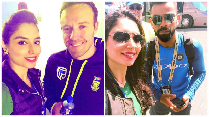  After Zainab took a selfie with AB de Villiers and Virat Kohli, both of them got dismissed for a duck 