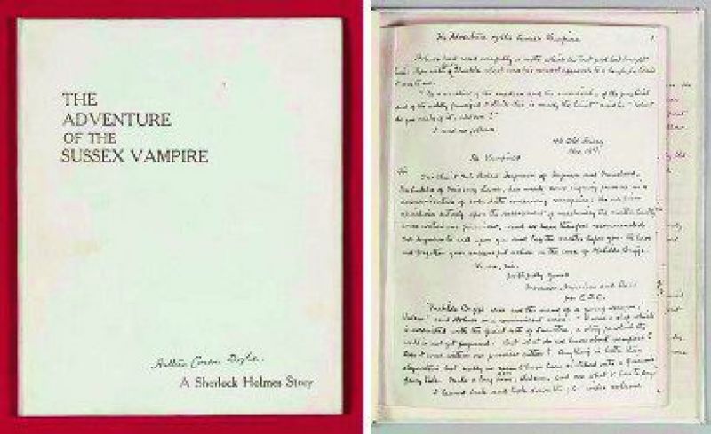 The Adventure of the Sussex Vampire manuscript 
