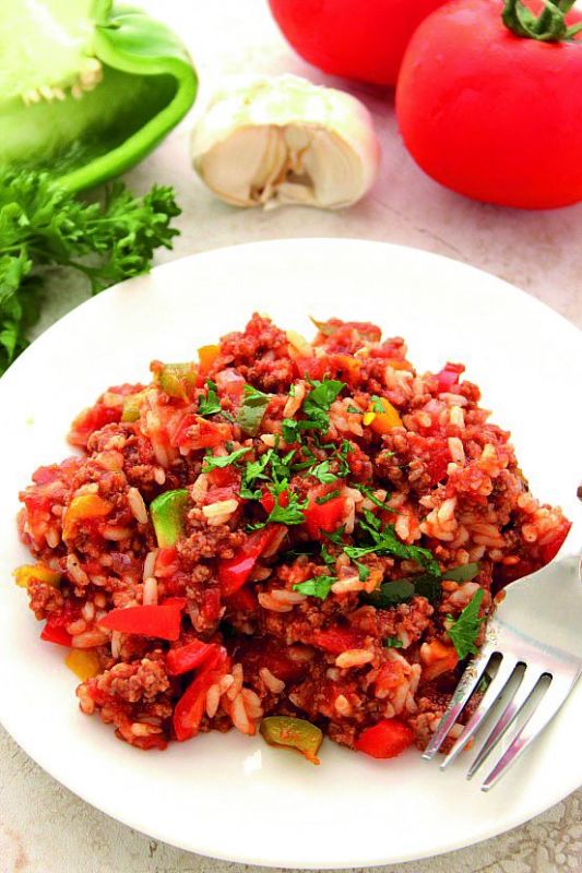 Himalayan red rice and bell pepper ragu