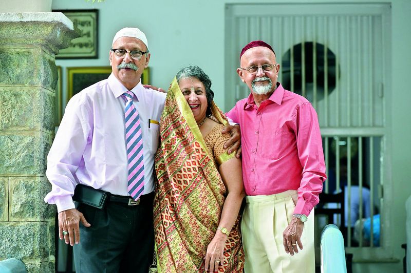 Members of the Parsi community at the Fire Temple in Secunderabad