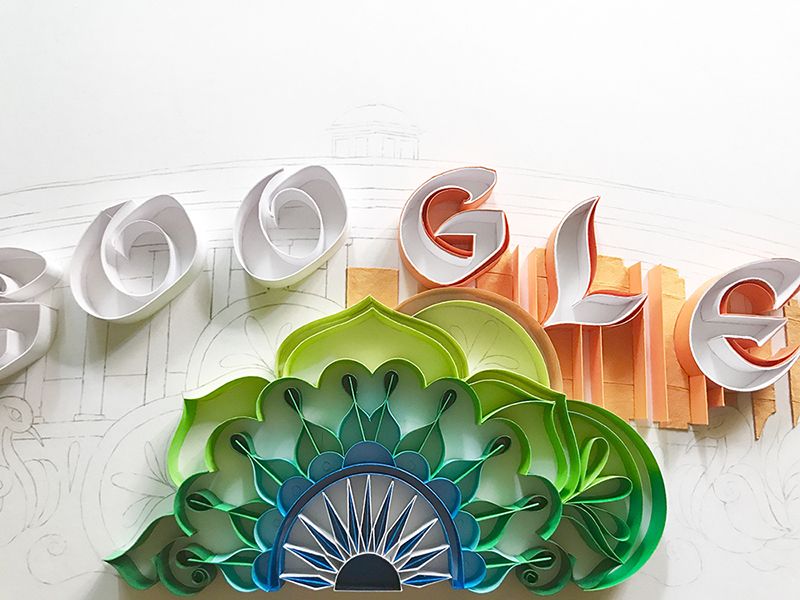The doodle uses shades of saffron, white, green and blue (Photo: Google)