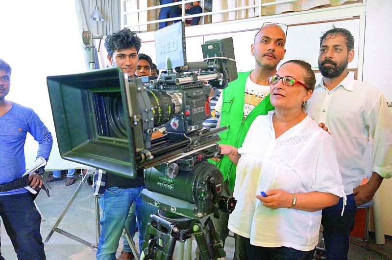 Director Farhad Vijay Arora with the crew.
