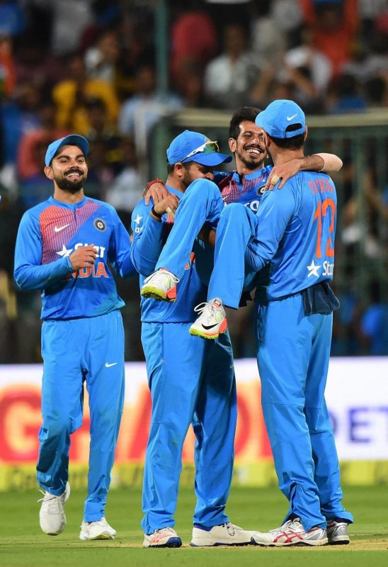 Yuzvendra Chahal was awarded the Man of the Match and the Man of the Series awards after the Bengaluru T20. (Photo: PTI)