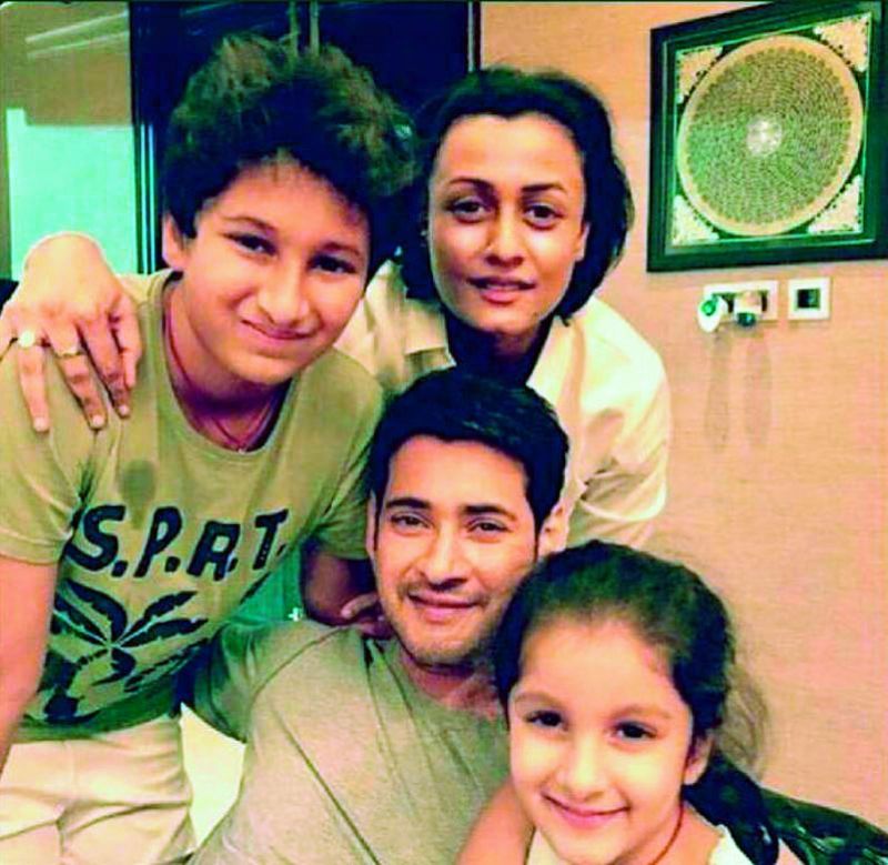Mahesh Babu and Namrata with their kids Gautam and Sitara