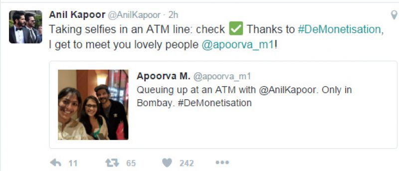 Anil Kapoor queues up at ATM, poses for selfies with fans