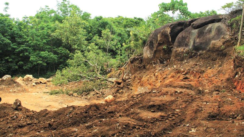 Mud being removed illegally from near a quarry site