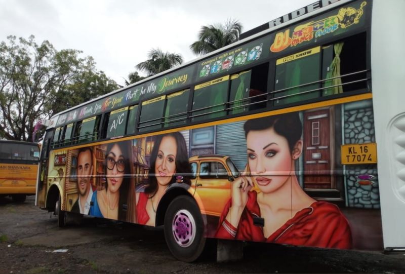 Malayalam Sex Bus And Car - Pornstar paintings turn Kerala bus into an internet sensation