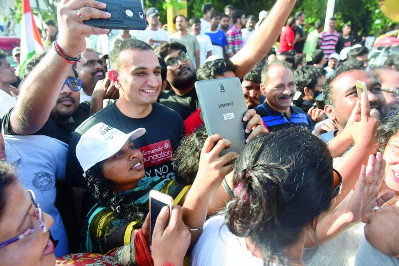 Akun Sabharwal was the star of the morning with everyone hailing him as a hero, and several people thronging him for selfies.