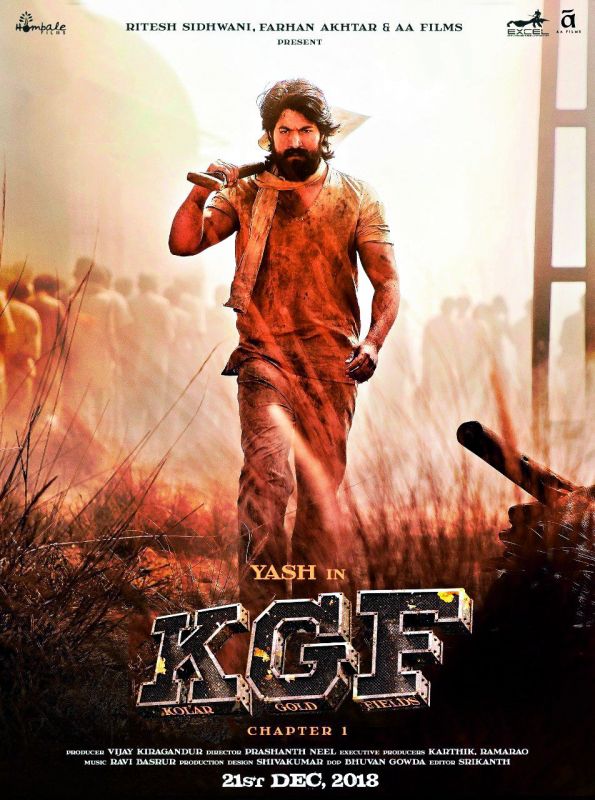  Actor Yash in KGF Chapter 1. The film released in multiple languages, was a huge hit. Now, Chapter 2 will hit the screens in 2020. Sanjay Dutt and Raveena Tandon are playing important roles 